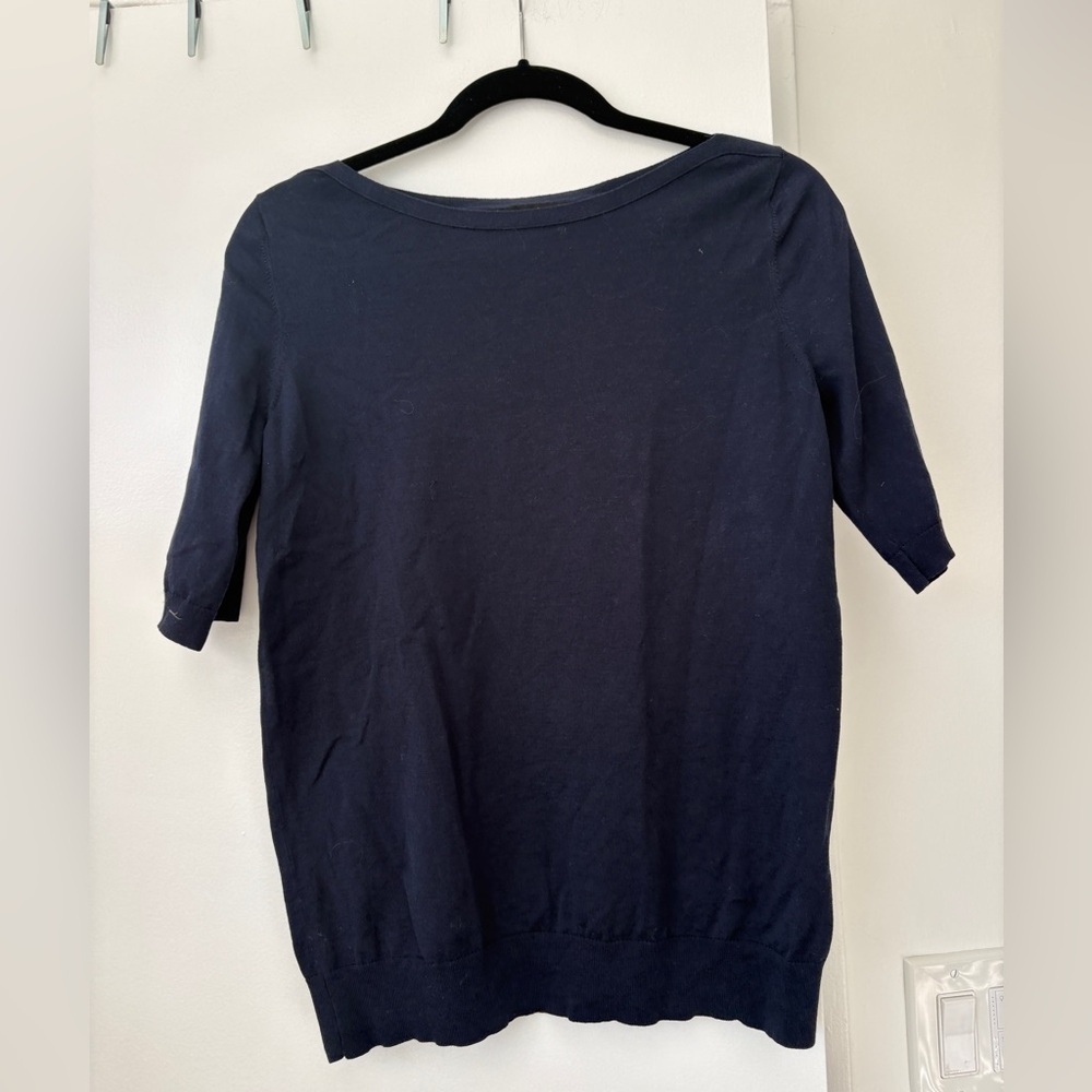 Banana Republic Dark Blue Stretch Cotton Top